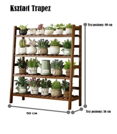 Wielopoziomowa, trapezowa półka, stojak na kwiaty/ Kwietnik 3-poziomowy, 50 cm