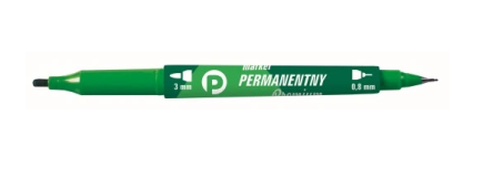 Marker permanentny dwustronny zielony