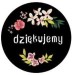 Ozdobne naklejki okrągłe Dziękujemy 500szt — kolorowe kwiaty