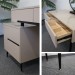 Toaletka kosmetyczna do makijażu LOFT / Komplet mebli blat 80 cm - kolor szary