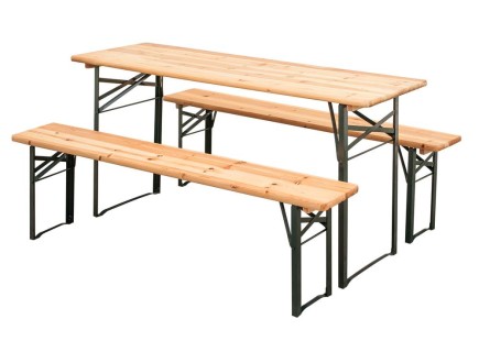 Ogrodowy zestaw stół+2 ławki, 180 cm