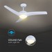 Lampa sufitowa wisząca LED 15W 1500lm z wentylatorem biały + pilot V-TAC