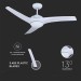 Lampa sufitowa wisząca LED 15W 1500lm z wentylatorem biały + pilot V-TAC