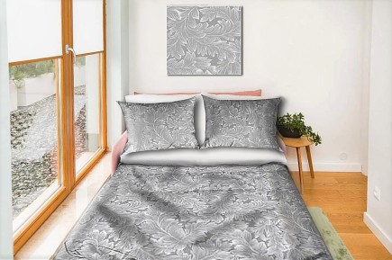 Komplet pościeli bawełnianej 160x200 cm - szara PRODUKT POLSKI