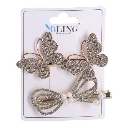 Spinki, wsuwki do włosów BLING 2 szt. – złota, typ VI
