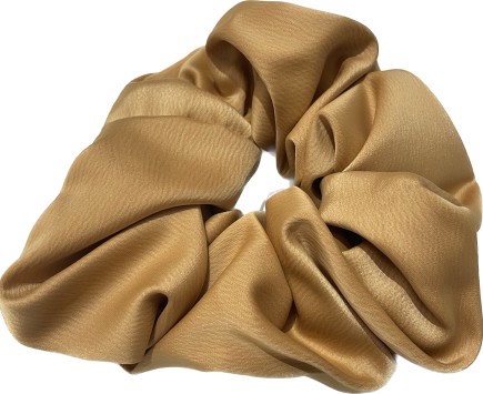 Satynowa gumka do włosów scrunchie BLING - karmelowa