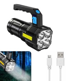 Latarka Akumulatorowa LED Szperacz Mocna Wodoodporna Ładowanie USB