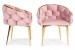 Krzesło Balloon Welur Różowe – Złote Nogi Glamour, Kubełkowe, Do Jadalni Salonu