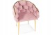 Krzesło Balloon Welur Różowe – Złote Nogi Glamour, Kubełkowe, Do Jadalni Salonu