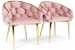 Krzesło Balloon Welur Różowe – Złote Nogi Glamour, Kubełkowe, Do Jadalni Salonu